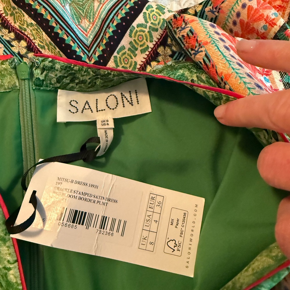 New with Tags Saloni Mitsu B Dress Size 4 - Picture 6 of 8